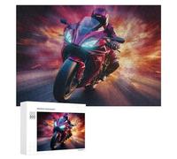 300 PCS Jigsaws Adults Puzzles Gifts Racing Motorcycle Speed Art -3 Jigsaw Puzzle Relax Games Staycation Kill Time Birthday Present, Gifts, 300 PCS