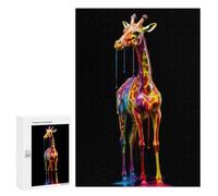 300 PCS Jigsaws Adults Puzzles Gifts Rainbow Colored Giraffe Jigsaw for Adults Relax Games Home Decoration Birthday Present, Gifts, 300 PCS