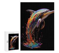 300 PCS Jigsaws Adults Puzzles Gifts Rainbow Dolphin Jigsaw for Adults Relax Games Home Decoration Birthday Present, Gifts, 300 PCS