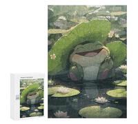 300 PCS Jigsaws Adults Puzzles Gifts Rainy Day Frog Pond Jigsaw Puzzle Relax Games Staycation Kill Time Birthday Present, Gifts, 300 PCS