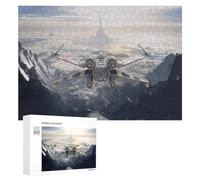 300 PCS Jigsaws Adults Puzzles Gifts Spacecraft Soaring Above Snow-Capped Peaks Jigsaw Puzzle Relax Games Staycation Kill Time Birthday Present, Gifts, 300 PCS