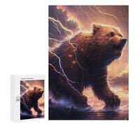 300 PCS Jigsaws Adults Puzzles Gifts Thundering Beast Epic Wildlife Artwork Puzzle for Adults Family Games Presents for Women Birthday Present, Gifts, 300 PCS