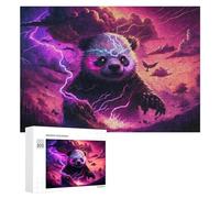 300 PCS Jigsaws Adults Puzzles Gifts Thundering Panda Storm -1 Jigsaw Puzzle Relax Games Staycation Kill Time Birthday Present, Gifts, 300 PCS