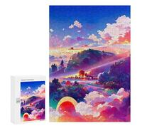 300 PCS Jigsaws Adults Puzzles Gifts Whimsical Sky Garden -2 Jigsaw Puzzle Relax Games Staycation Kill Time Birthday Present, Gifts, 300 PCS