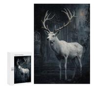 300 PCS Jigsaws Adults Puzzles Gifts White Stag in Ruins Jigsaw for Adults Relax Games Home Decoration Birthday Present, Gifts, 300 PCS