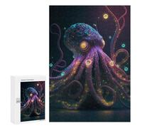 300 PCS Jigsaws Adults Puzzles Glowing Octopus Artwork Jigsaw for Adults Hands-on Game Precision Cutting Parent-child Interaction 300 PCS