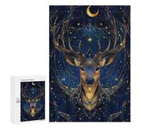 300 PCS Jigsaws Adults Puzzles Golden Deer Under Stars Jigsaw Puzzle Family Game Analysis And Logic Parent-child Interaction 300 PCS