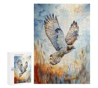 300 PCS Jigsaws Adults Puzzles Hawk in Flight Watercolor Jigsaw for Adults Hands-on Game Precision Cutting Parent-child Interaction 300 PCS