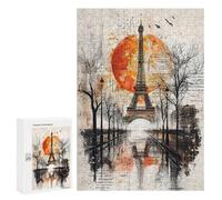 300 PCS Jigsaws Adults Puzzles Historic Echoes Parisian Sunset Collage Adult Puzzles Relaxing Games Precision Cutting Unique Gifts for Birthday And Christmas 300 PCS