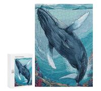 300 PCS Jigsaws Adults Puzzles Humpback Whales Animals Adult Puzzles Relaxing Games Precision Cutting Unique Gifts for Birthday And Christmas 300 PCS