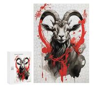 300 PCS Jigsaws Adults Puzzles Japan Ink Stroke Goat Jigsaw for Adults Toy Wall Decor Perfect Decoration for Is Ideal As A Gift 300 PCS