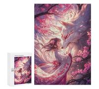 300 PCS Jigsaws Adults Puzzles Kitsune Ethereal Bond Jigsaw for Adults Relax Games Birthday Present Birthday And Unique Gifts 300 PCS
