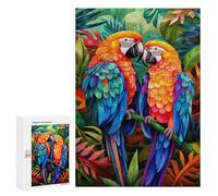 300 PCS Jigsaws Adults Puzzles Macaws in Tropical Paradise Adult Puzzles DIY Toys But Fun And Humorous Unique Gifts for Birthday And Christmas 300 PCS