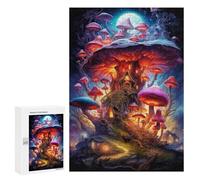 300 PCS Jigsaws Adults Puzzles Magic Mushroom House Jigsaws for Adults Toy Wall Decor Home Decoration for Is Ideal As A Gift 300 PCS