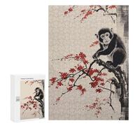 300 PCS Jigsaws Adults Puzzles Monkey Japanese Painting Jigsaw for Adults Hands-on Game Precision Cutting Parent-child Interaction 300 PCS