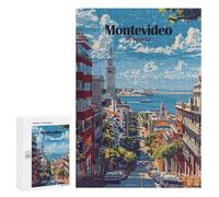 300 PCS Jigsaws Adults Puzzles Montevideo, Uruguay Cityscape Art Jigsaws for Adults Toy Wall Decor Home Decoration for Is Ideal As A Gift 300 PCS