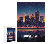 300 PCS Jigsaws Adults Puzzles Montreal Canada Skyline at Night Jigsaw Puzzle Family Game Analysis And Logic Parent-child Interaction 300 PCS
