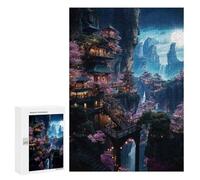 300 PCS Jigsaws Adults Puzzles Moonlit Sakura Retreat Jigsaw Puzzle Family Game Analysis And Logic Parent-child Interaction 300 PCS