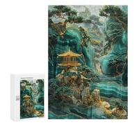 300 PCS Jigsaws Adults Puzzles Mountain Forest Temple Jigsaw Puzzle Family Game Analysis And Logic Parent-child Interaction 300 PCS