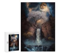 300 PCS Jigsaws Adults Puzzles Mystical Moonlit Waterfall Adult Puzzles Relaxing Games Precision Cutting Unique Gifts for Birthday And Christmas 300 PCS