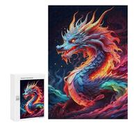 300 PCS Jigsaws Adults Puzzles Neon Elder Dragon Jigsaw for Adults Relax Games Birthday Present Birthday And Unique Gifts 300 PCS