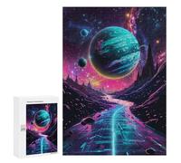 300 PCS Jigsaws Adults Puzzles Neon Road Alien World Adult Puzzles Relaxing Games Precision Cutting Unique Gifts for Birthday And Christmas 300 PCS