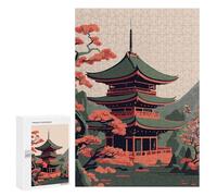 300 PCS Jigsaws Adults Puzzles Pagoda Japan Jigsaws for Adults Toy Wall Decor Home Decoration for Is Ideal As A Gift 300 PCS
