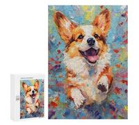 300 PCS Jigsaws Adults Puzzles Palette Corgi Dog Painting Jigsaws for Adults Hands-on Game Wall Decoration Birthday And Unique Gifts 300 PCS