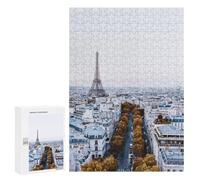 300 PCS Jigsaws Adults Puzzles Paris Skyline with Eiffel Tower Jigsaws for Adults Family Games Presents for Women for Is Ideal As A Gift 300 PCS