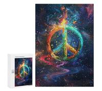 300 PCS Jigsaws Adults Puzzles Peace Symbol Cosmic Artwork Puzzles for Teenagers Family Activities Educational Challenge for Educational Game Challenge Toy 300 PCS