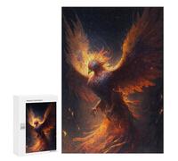 300 PCS Jigsaws Adults Puzzles Phoenix Rising Mythical Firebird Artwork Jigsaw for Adults Hands-on Game Precision Cutting Parent-child Interaction 300 PCS