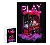 300 PCS Jigsaws Adults Puzzles Play Or Die Gamer Quote Jigsaw for Adults Hands-on Game Precision Cutting Parent-child Interaction 300 PCS