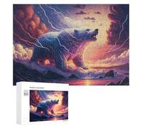 300 PCS Jigsaws Adults Puzzles Polar Bear Lightning Storm-4 Jigsaws for Adults Relaxing Games Difficult Challenge Difficult And Challenge 300 PCS