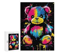 300 PCS Jigsaws Adults Puzzles Rainbow Teddy Bear Jigsaw for Adults Hands-on Game Precision Cutting Parent-child Interaction 300 PCS