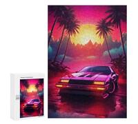 300 PCS Jigsaws Adults Puzzles Retro Synthwave Car Jigsaw for Adults Hands-on Game Precision Cutting Parent-child Interaction 300 PCS