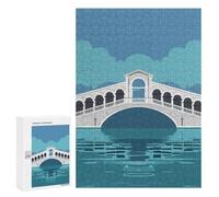 300 PCS Jigsaws Adults Puzzles Rialto Bridge in Venice over Canal Jigsaw for Adults Hands-on Game Precision Cutting Parent-child Interaction 300 PCS