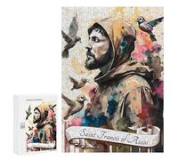 300 PCS Jigsaws Adults Puzzles Saint Francis of Assisi Adult Puzzles Relaxing Games Precision Cutting Unique Gifts for Birthday And Christmas 300 PCS