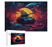 300 PCS Jigsaws Adults Puzzles Sci-Fi Battlefield Scene with Tank Jigsaws for Adults Hands-on Game Wall Decoration Birthday And Unique Gifts 300 PCS