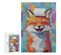 300 PCS Jigsaws Adults Puzzles Smiling Fox with Toilet Paper Adult Puzzles Relaxing Games Precision Cutting Unique Gifts for Birthday And Christmas 300 PCS