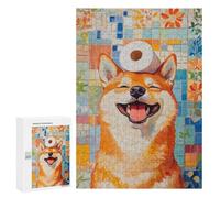 300 PCS Jigsaws Adults Puzzles Smiling Shiba Inu with Toilet Paper Jigsaw for Adults Hands-on Game Precision Cutting Parent-child Interaction 300 PCS