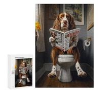300 PCS Jigsaws Adults Puzzles Springer Spaniel Toilet Jigsaw for Adults Hands-on Game Precision Cutting Parent-child Interaction 300 PCS