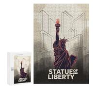 300 PCS Jigsaws Adults Puzzles Statue of Liberty Illustration Jigsaws for Adults Toy Wall Decor Home Decoration for Is Ideal As A Gift 300 PCS