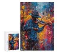 300 PCS Jigsaws Adults Puzzles Street Musician with Violin Adult Puzzles Relaxing Games Precision Cutting Unique Gifts for Birthday And Christmas 300 PCS