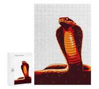 300 PCS Jigsaws Adults Puzzles Stylized Cobra Illustration on White Background Jigsaw Puzzle Family Game Analysis And Logic Parent-child Interaction 300 PCS