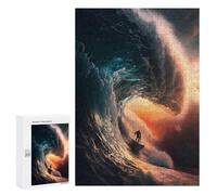 300 PCS Jigsaws Adults Puzzles Surfing The Waves Jigsaw for Adults Hands-on Game Precision Cutting Parent-child Interaction 300 PCS