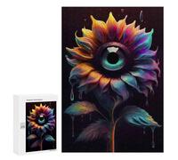 300 PCS Jigsaws Adults Puzzles Surreal Sunflower Eye Adult Puzzles Relaxing Games Precision Cutting Unique Gifts for Birthday And Christmas 300 PCS