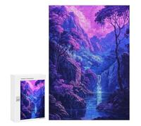 300 PCS Jigsaws Adults Puzzles Surreal Violet Waterfall Adult Puzzles Relaxing Games Precision Cutting Unique Gifts for Birthday And Christmas 300 PCS