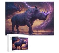 300 PCS Jigsaws Adults Puzzles Thundering Rhino Stormscape -2 Jigsaws for Adults Relaxing Games Difficult Challenge Difficult And Challenge 300 PCS
