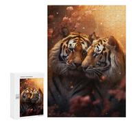 300 PCS Jigsaws Adults Puzzles Tigers Romantic Love Peace Jigsaw for Adults Hands-on Game Precision Cutting Parent-child Interaction 300 PCS
