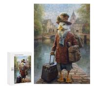 300 PCS Jigsaws Adults Puzzles Travel Guide Duck Jigsaw for Adults Hands-on Game Precision Cutting Parent-child Interaction 300 PCS